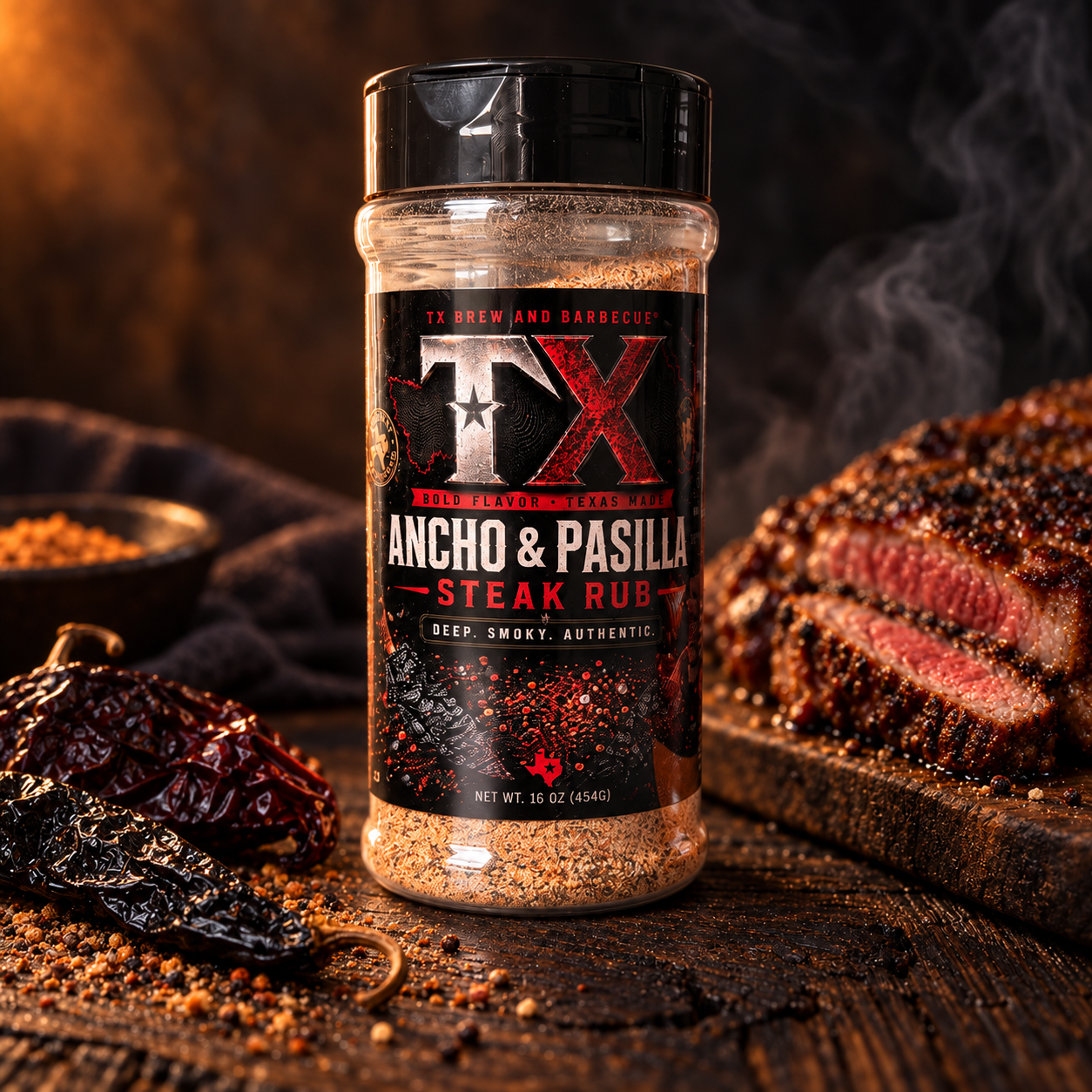 Ancho & Pasilla Steak Rub bottle